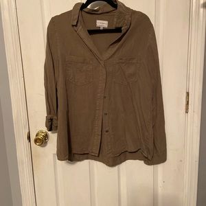 Love green button up shirt